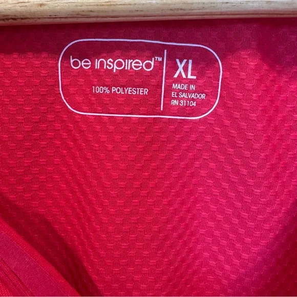 Be Inspired Geo Track Hoodie Pullover Coral Casa XL Thumbholes NWT $44 Women’s - Picture 4 of 6